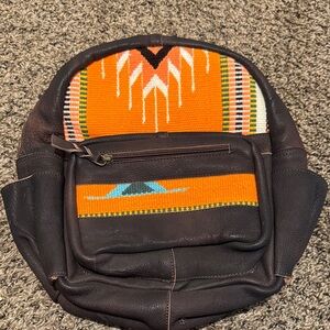 Brown and Orange Patterned Men's Backpack